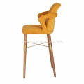 Italian light luxury yellow bar chair